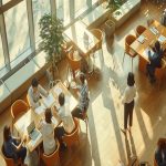 Office in the banking sector where employees utiltize banking for knowledge management